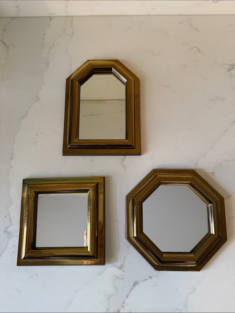 Vintage Burwood Small Decorative Mirrors Set of 3 1987